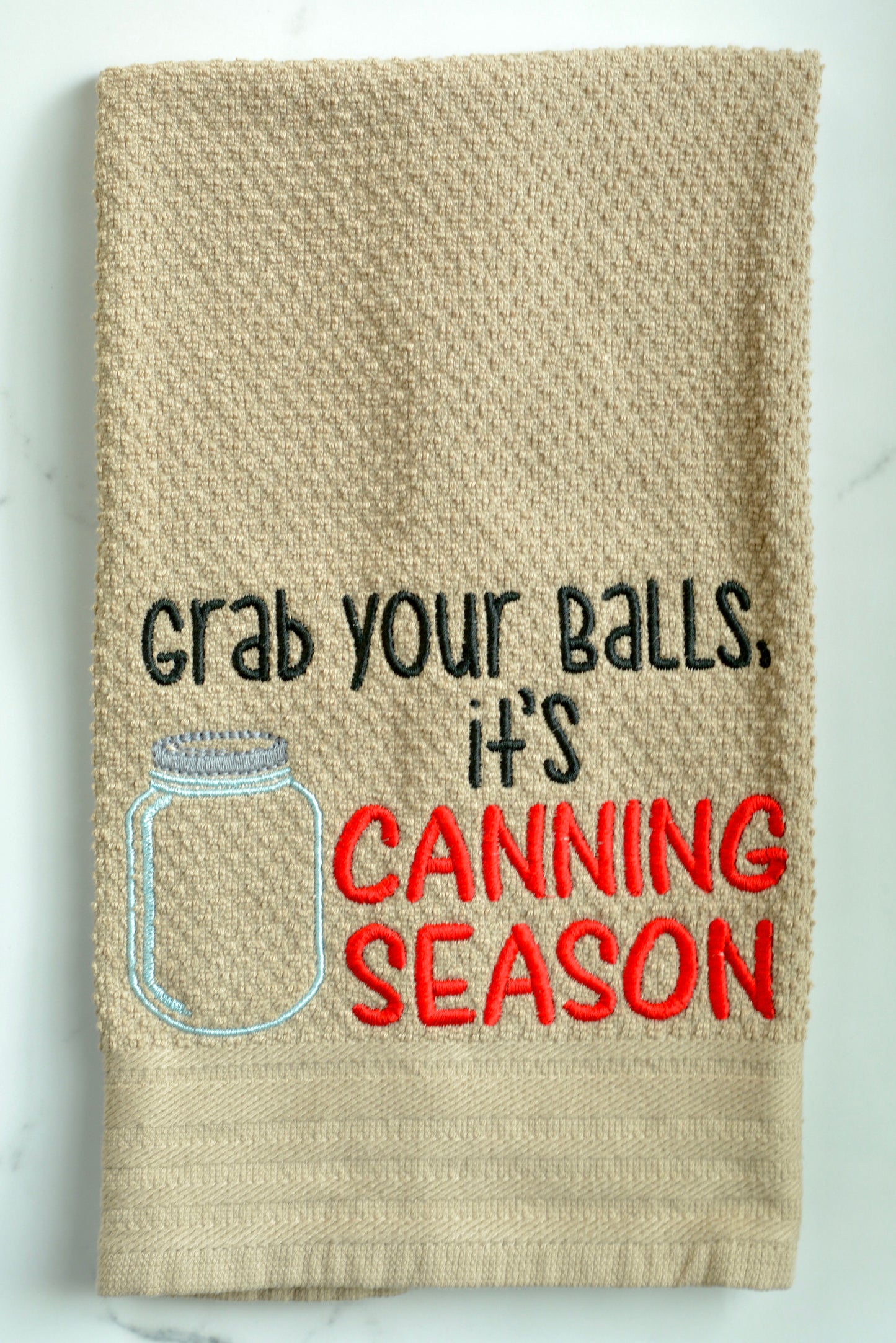 Grab your balls, it’s canning season Hand Towel