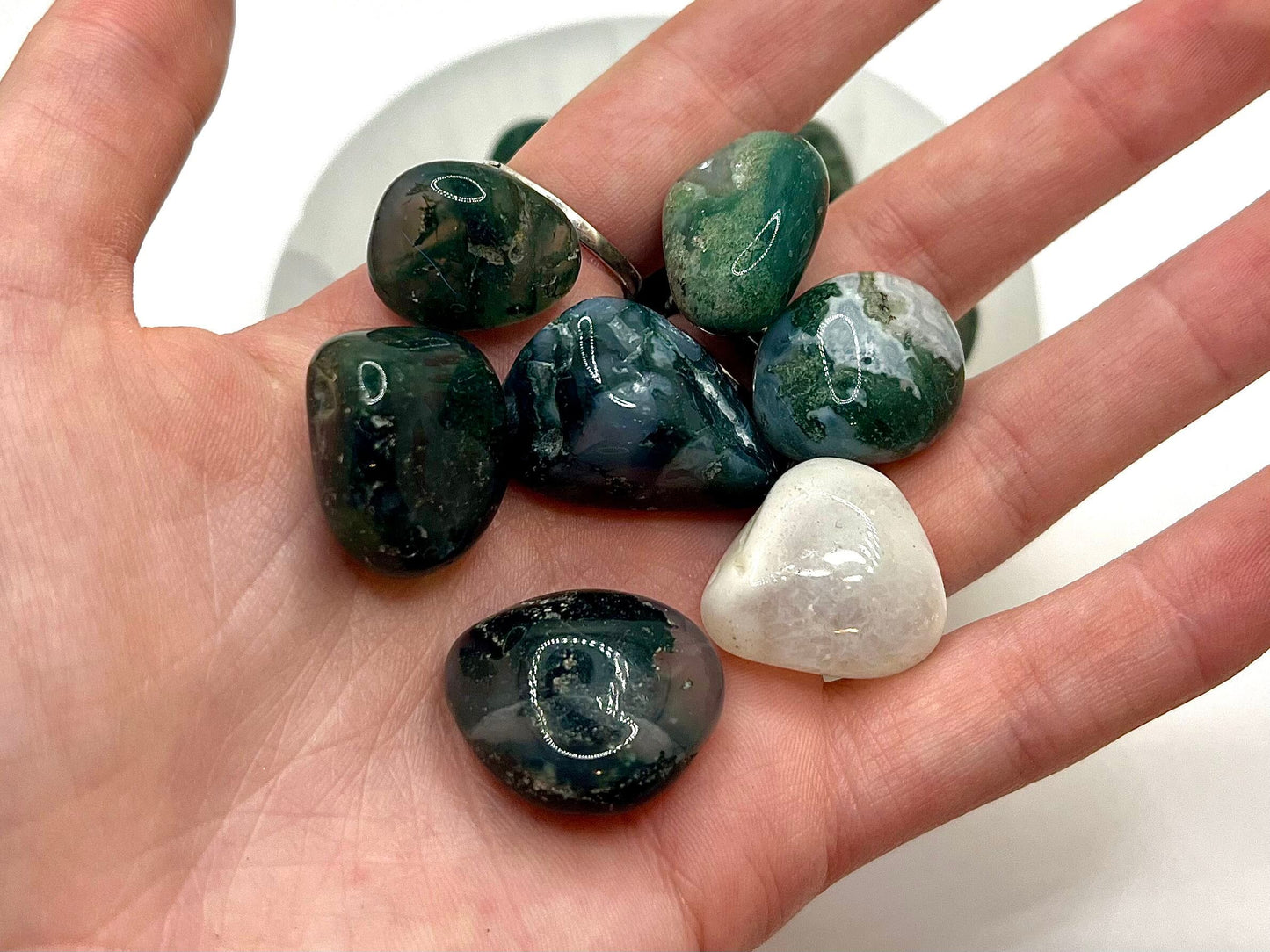 Moss Agate Tumble